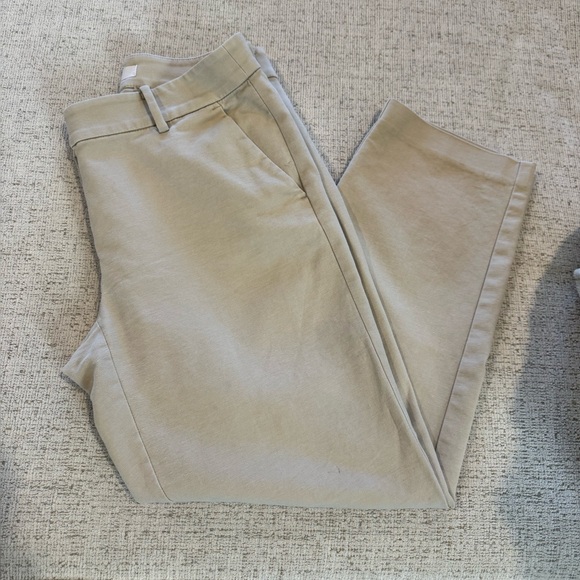 LOFT | Curvy Riviera slim pants in double weave - soft wheat - Picture 1 of 7